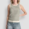 Ärmelloser gestreifter Pullover