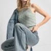 Ärmelloser gestreifter Pullover