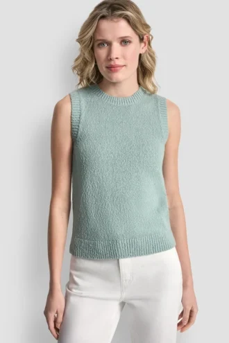 Ärmelloser Pullover mit Rundhalsausschnitt