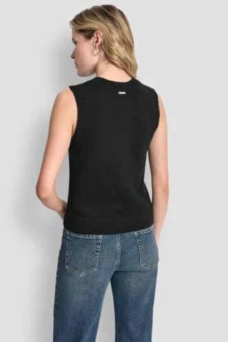 Ärmelloser Pullover mit Rundhalsausschnitt