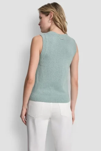 Ärmelloser Pullover mit Rundhalsausschnitt