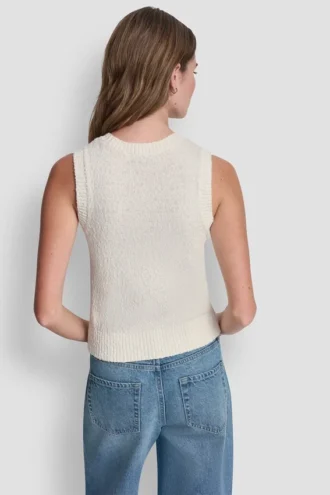 Ärmelloser Pullover mit Rundhalsausschnitt