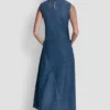 Ärmelloses Midi-Kleid aus Denim Ärmelloses Midi-Kleid aus Denim