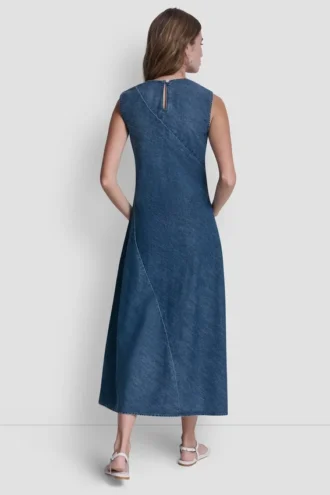 Ärmelloses Midi-Kleid aus Denim