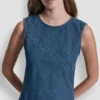 Ärmelloses Midi-Kleid aus Denim Ärmelloses Midi-Kleid aus Denim