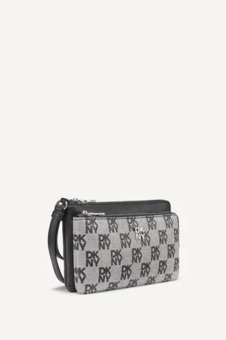 Sarah-Handgelenktasche mit zwei Reißverschlüssen