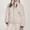 Sherpa-Jacke mit Reißverschluss und Schnallen-Kragen Sherpa-Jacke mit Reißverschluss und Schnallen-Kragen