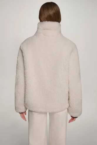 Sherpa-Jacke mit Reißverschluss und Schnallen-Kragen