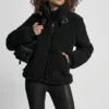 Sherpa-Jacke mit Reißverschluss und Schnallen-Kragen Sherpa-Jacke mit Reißverschluss und Schnallen-Kragen