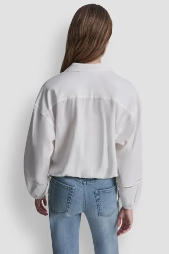 Shirt aus Leinenmischung mit V-Ausschnitt Shirt aus Leinenmischung mit V-Ausschnitt
