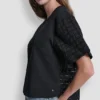 Shirt mit Puff-Ärmeln und Lochstickerei Shirt mit Puff-Ärmeln und Lochstickerei