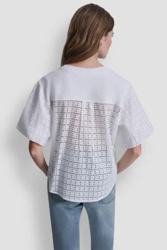 Shirt mit Puff-Ärmeln und Lochstickerei Shirt mit Puff-Ärmeln und Lochstickerei