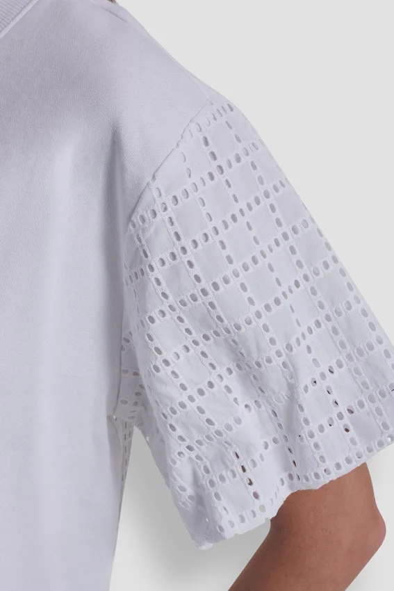 Shirt mit Puff-Ärmeln und Lochstickerei Shirt mit Puff-Ärmeln und Lochstickerei