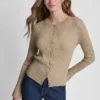Strickjacke mit ausgestellten Ärmeln und Strass-Knöpfen Strickjacke mit ausgestellten Ärmeln und Strass-Knöpfen