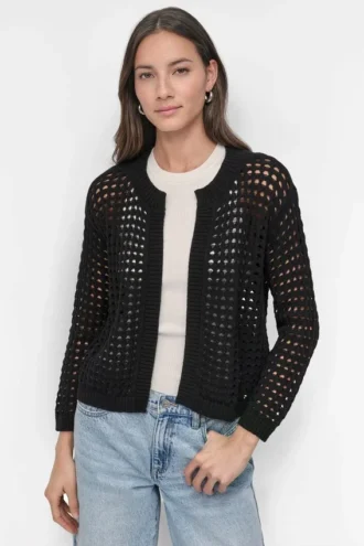 Strickjacke mit offenem Strickmuster