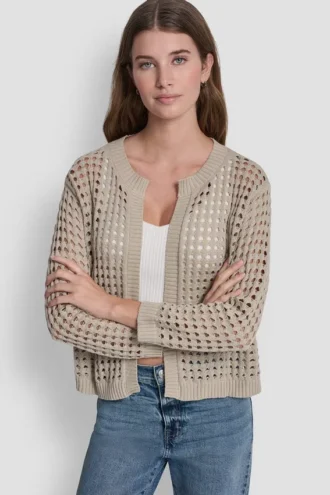 Strickjacke mit offenem Strickmuster