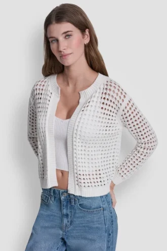 Strickjacke mit offenem Strickmuster