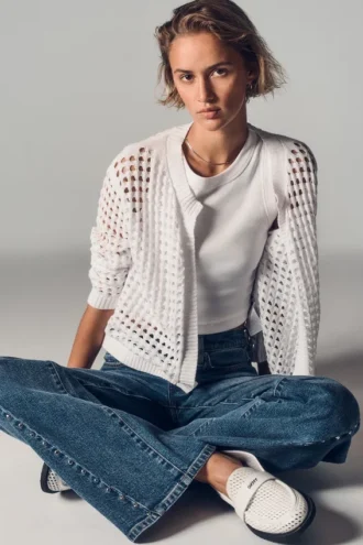 Strickjacke mit offenem Strickmuster