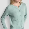 Strickjacke mit Rundhalsausschnitt und aufgesetzten Taschen