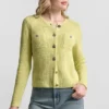 Strickjacke mit Tuck-Stich und Rundhalsausschnitt Strickjacke mit Tuck-Stich und Rundhalsausschnitt