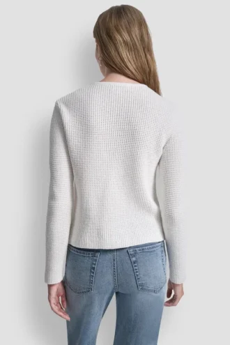 Strickjacke mit Tuck-Stich und Rundhalsausschnitt