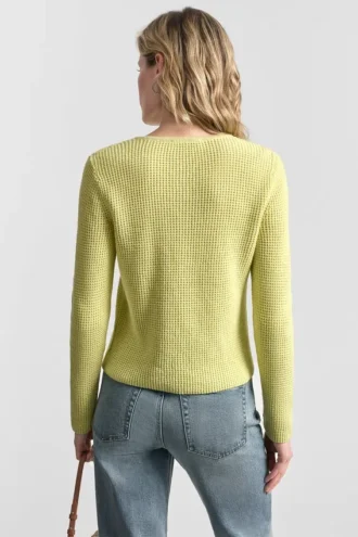 Strickjacke mit Tuck-Stich und Rundhalsausschnitt