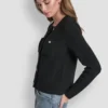 Strickjacke mit Tuck-Stich und Rundhalsausschnitt Strickjacke mit Tuck-Stich und Rundhalsausschnitt