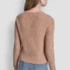 Strickjacke mit Tuck-Stich und Rundhalsausschnitt Strickjacke mit Tuck-Stich und Rundhalsausschnitt