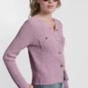Strickjacke mit Tuck-Stich und Rundhalsausschnitt Strickjacke mit Tuck-Stich und Rundhalsausschnitt