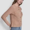 Strickjacke mit Tuck-Stich und Rundhalsausschnitt Strickjacke mit Tuck-Stich und Rundhalsausschnitt