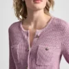 Strickjacke mit Tuck-Stich und Rundhalsausschnitt Strickjacke mit Tuck-Stich und Rundhalsausschnitt