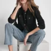 Strickjacke mit Tuck-Stich und Rundhalsausschnitt Strickjacke mit Tuck-Stich und Rundhalsausschnitt