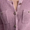 Strickjacke mit Tuck-Stich und Rundhalsausschnitt Strickjacke mit Tuck-Stich und Rundhalsausschnitt