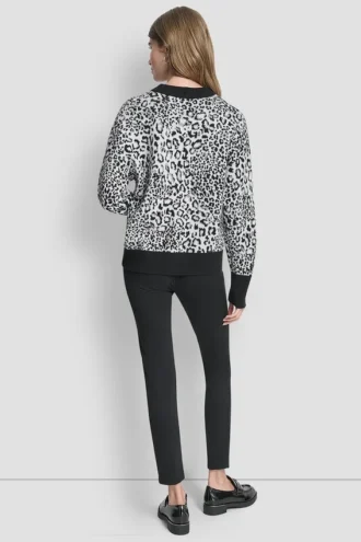 Strickpullover mit Leoparden-Logo