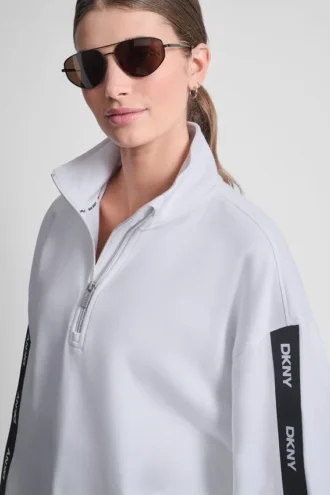 Sweatshirt mit Logo und Viertelreißverschluss Sweatshirt mit Logo und Viertelreißverschluss