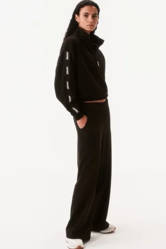 Sweatshirt mit Logo und Viertelreißverschluss