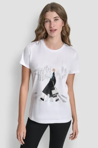 T-Shirt mit „Crosswalk“-Grafik T-Shirt mit „Crosswalk“-Grafik