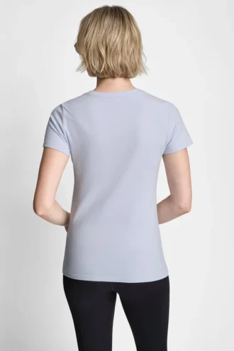 T-Shirt mit dreifachem Strass-Folienlogo