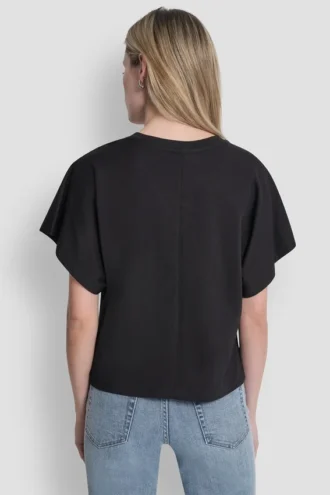 T-Shirt mit Kristall-Logo T-Shirt mit Kristall-Logo