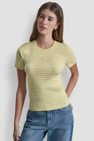 T-Shirt mit Rundhalsausschnitt und Streifenmuster T-Shirt mit Rundhalsausschnitt und Streifenmuster