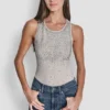 Tanktop mit Ombré-Strass-Verzierungen Tanktop mit Ombré-Strass-Verzierungen