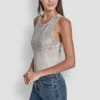 Tanktop mit Ombré-Strass-Verzierungen Tanktop mit Ombré-Strass-Verzierungen