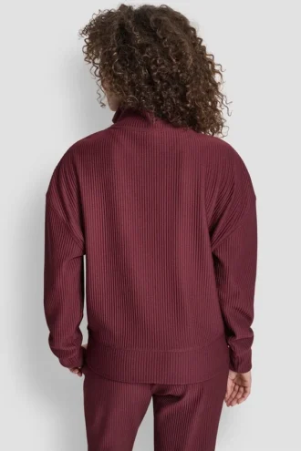 Tech Ottoman Pullover mit Stehkragen und halbem Reißverschluss
