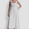 Tops-Kleid mit Naht und Bindeband am Rücken