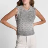 Tweed-Pullover mit Fransen und Logo-Anhänger Tweed-Pullover mit Fransen und Logo-Anhänger
