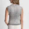 Tweed-Pullover mit Fransen und Logo-Anhänger Tweed-Pullover mit Fransen und Logo-Anhänger