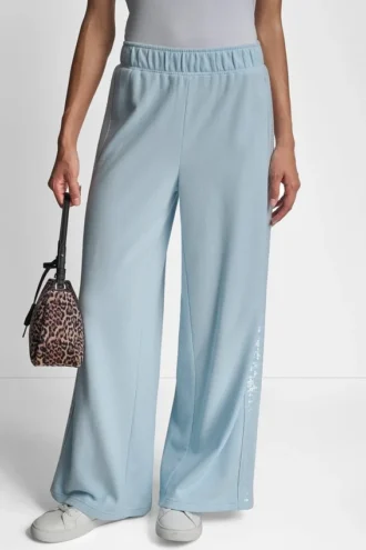 Weite Hose mit Paillettenstreifen