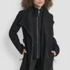 Woll-Wickeljacke mit Einsätzen Woll-Wickeljacke mit Einsätzen