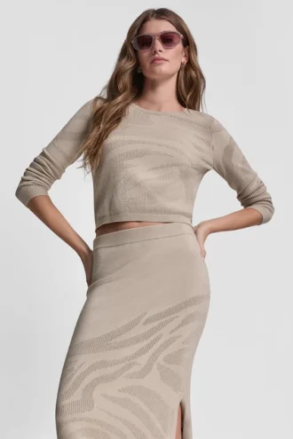 Zebra-Pointelle-Pullover