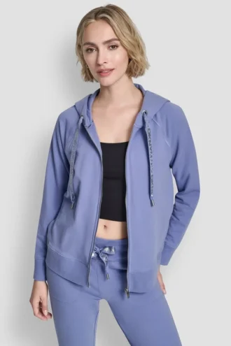 Zweifarbiger Kapuzenpullover mit Logo und Kordelzug Zweifarbiger Kapuzenpullover mit Logo und Kordelzug
